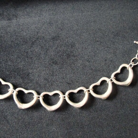 Sterling Silver Heart Link Links Toggle Bracelet Stamped 925 Bold Chunky… - Picture 9 of 12